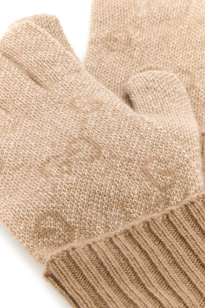 Beige Cashmere Blend Gloves