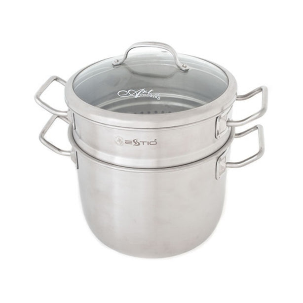 Zebra Stainless Steel Spaghetti Pot W/Glass Lid & Inner Pot 22cm, Estio Pro