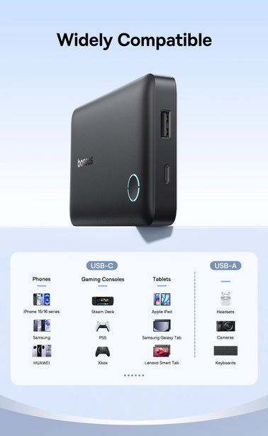 OS-Baseus EnerFill FP11 Power Bank 10000mAh 15W Cosmic Black (Includes Simple Type-C to Type-C Cable 20V/3A 30cm Black)