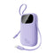 OS-Baseus EnerFill FC31 Digital Display Power Bank with 2 Built-in USB-C Cables 20000mAh 45W Nebula Purple