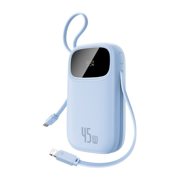 OS-Baseus EnerFill FC31 Qpow 3 Digital Display Power Bank with USB-C+iP Cables 20000mAh 45W Galaxy Blue