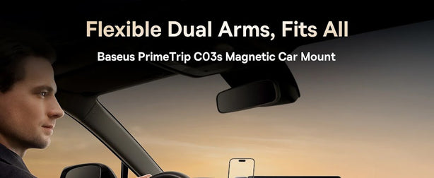 OS-PrimeTrip C03s Magnetic Car Mount (Stick-on Type, Cosmic Black)