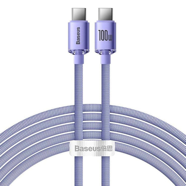 Baseus Crystal Shine Series Fast Charging Data Cable Type-C to Type-C 100W 1.2m Purple
