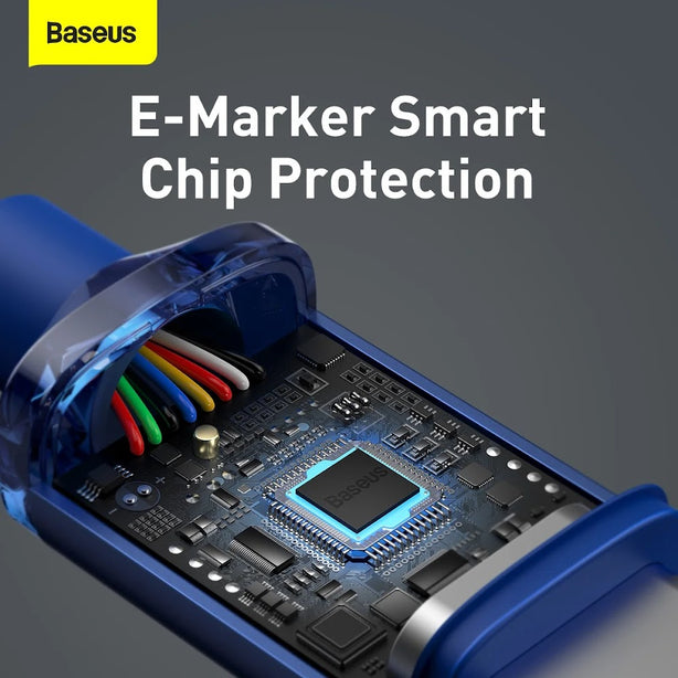 Baseus Crystal Shine Series Fast Charging Data Cable Type-C to Type-C 100W 1.2m Blue