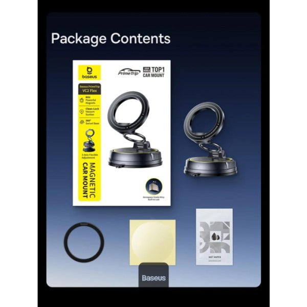 OS-Baseus PrimeTrip VC2 Flex Magnetic Car Mount Suction Cup Version Cosmic Black