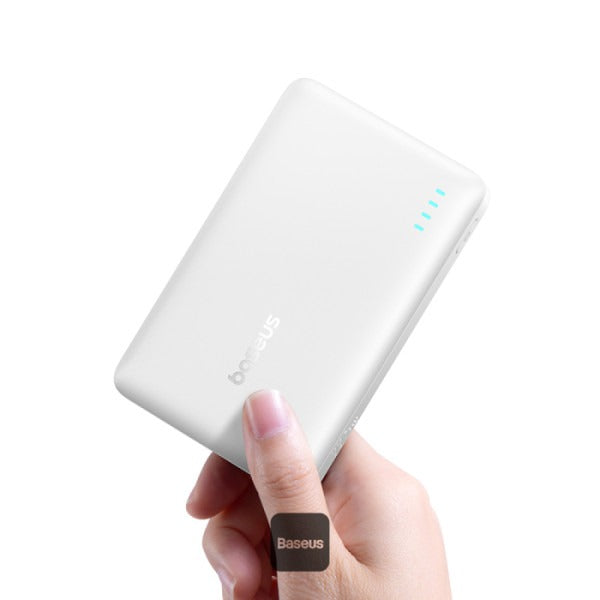 OS-Baseus EnerFill FP21 Power Bank 10000mAh 22.5W Moon White (Includes Simple Type-C to Type-C Cable 20V/3A 30cm White)