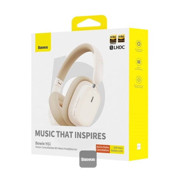 OS-Baseus Bowie H1s Noise-Cancellation Wireless Headphones Stellar White