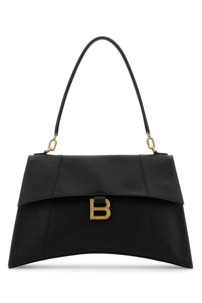 Medium Hourglass Soft Leather Shoulder Bag