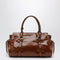 Large Top Handle Bag In Glossy Palisander Leather