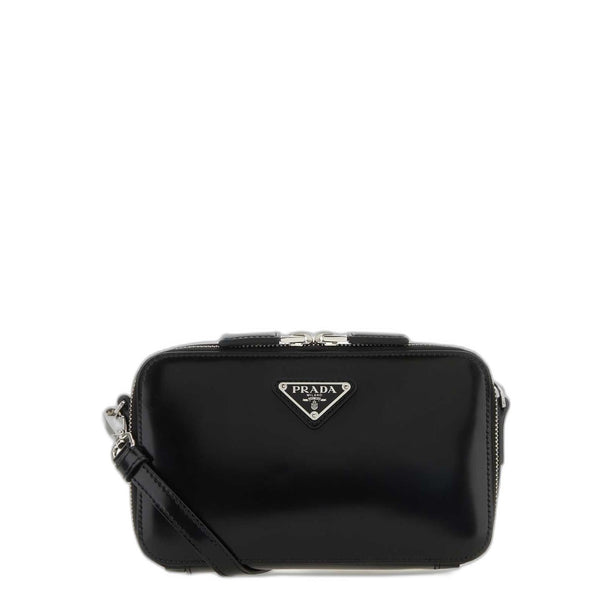 Brique Calfskin Crossbody - Black