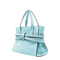 Tie Me Calfskin Tote Bag - Teal Blue