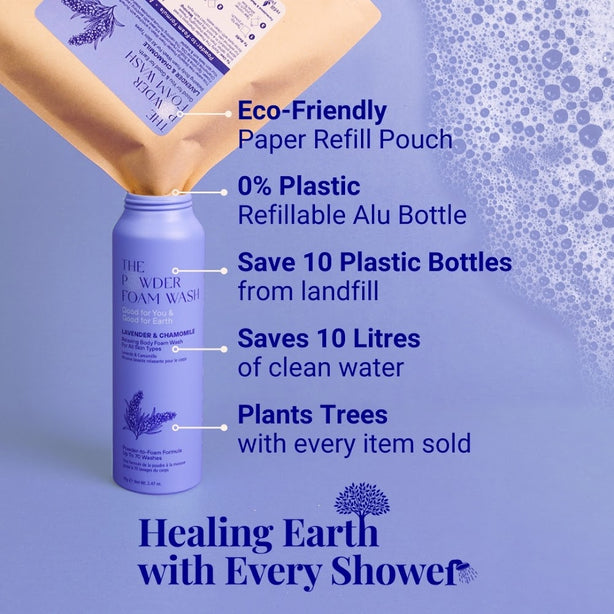 The Powder Shampoo - Relaxing Night Body Foam Wash  (Butterfly Pea Flower, Lavender & Chamomile) 70g