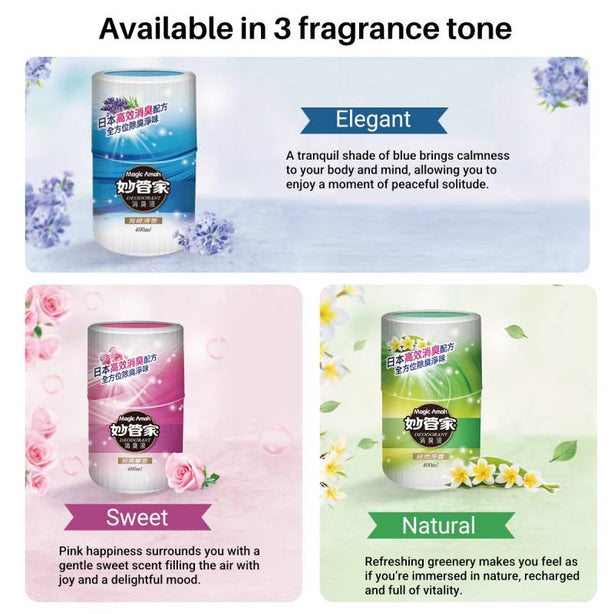 [2Pcs/Set] Magic Amah - Liquid Deodorant - Odors Eliminator Deodorizer Air Freshener 400ml