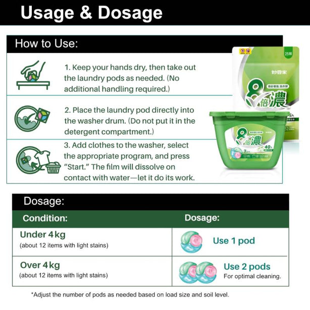 Magic Amah - Laundry Detergent Pods(Brightening) 99.9% Antibacterial Capsule Pods