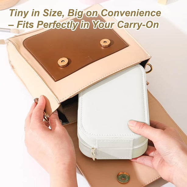 StitchesandTweed Travel Makeup Case with LED Light Up Mirror - Gris Perle