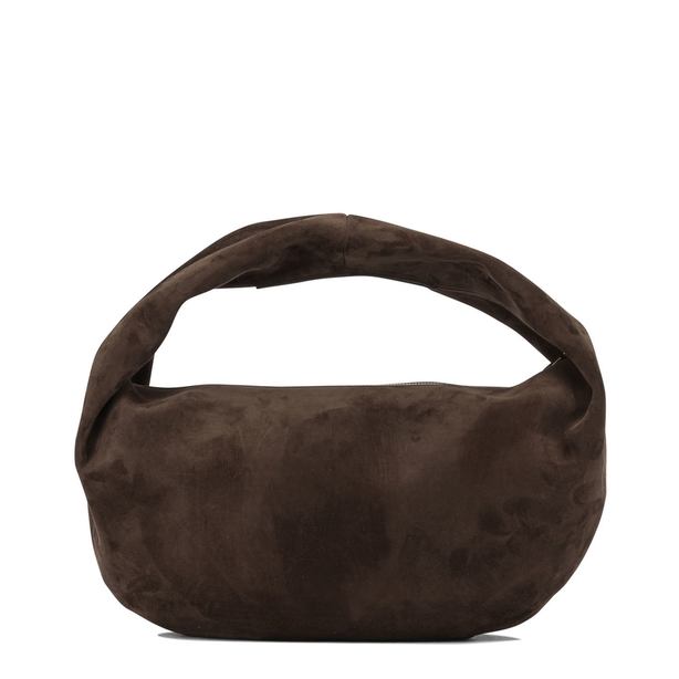 Medium Suede Calfskin Handbag - Dark Brown