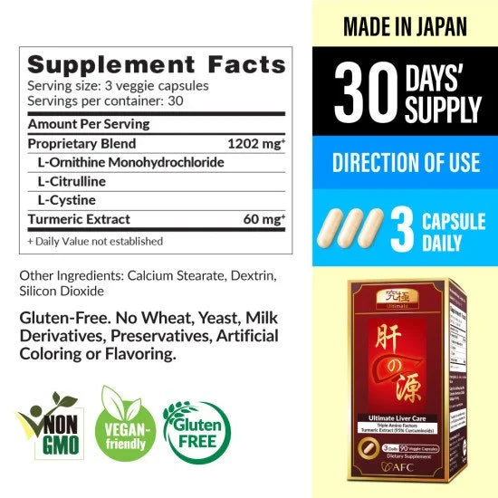AFC Japan Ultimate Liver Care - Natural Cleanse Detox for Fatty Liver Hangover