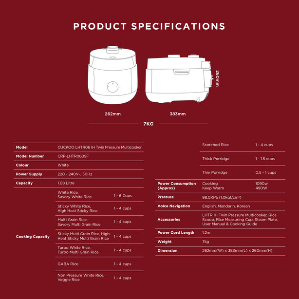 LHTR06 IH Twin Pressure Multi-Cooker (6 Cups)