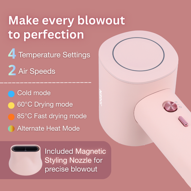 JOGEN HD 4315 High Speed Mini Hairdryer 1100W (Lilac)