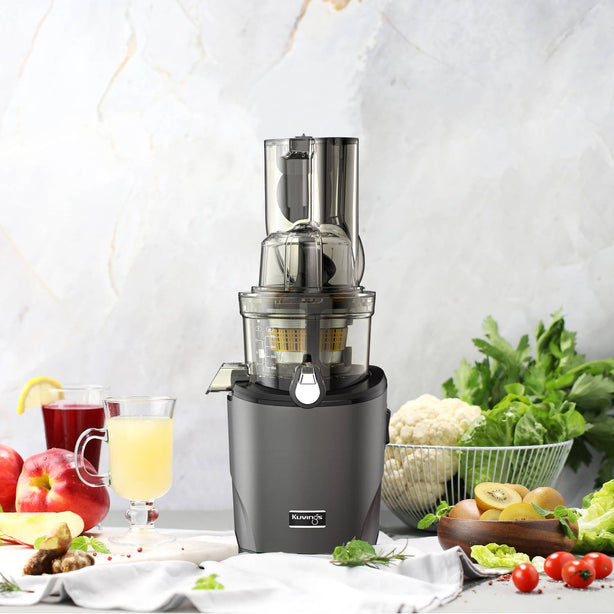 Kuvings REVO 830 Whole Slow Juicer with Triple Feeding Chute for Cold Press fibrous fruits and vegetables (Matt Silver)