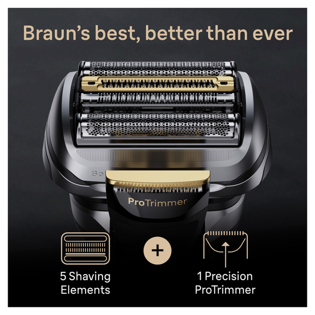 Braun Series 9 Pro+ 9510s Wet & Dry shaver with charging stand and travel case, atelier black
