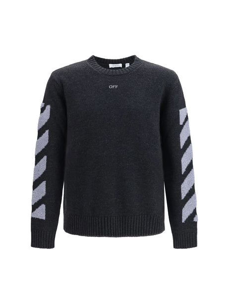 Off-White Diag Fuzzy crewneck Sweater - Anthracite