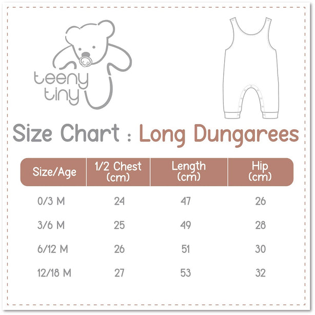 Teeny Tiny Dungaree 2 Piece Set For Boy - Grey Brown (Elephant Design)