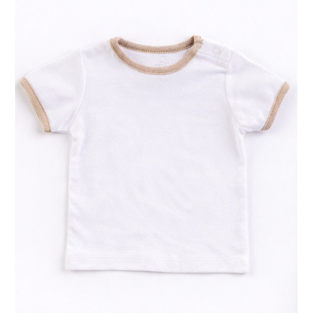 Teeny Tiny Dungaree 2 Piece Set For Boy - White (Car Design)