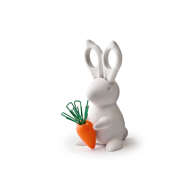 Qualy Desk Bunny Scissors & Paper Clip Holder