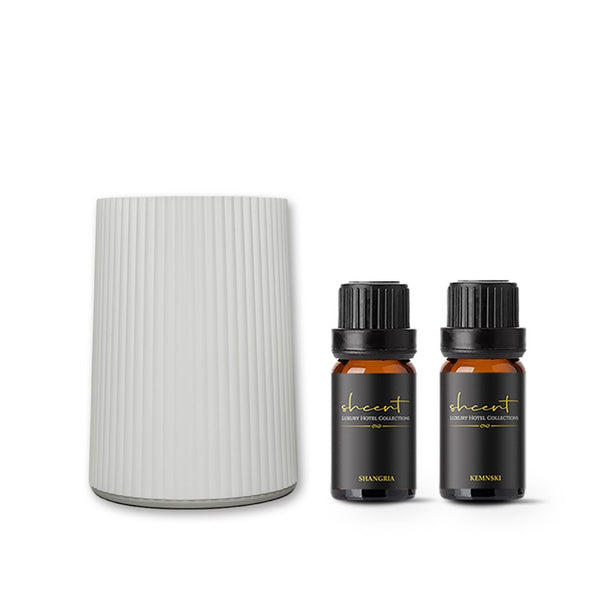shcent Aether | Rechargeable Aroma Nebulizer Diffuser | Waterless | For Home | 2 Free 10ml Hotel Essential Oils