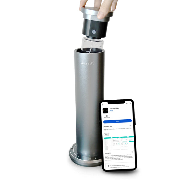 shcent Column Aroma Nebulizer Diffuser | Bluetooth-enabled | Waterless | Office & Home | Bundle with 100ml Essential Oil