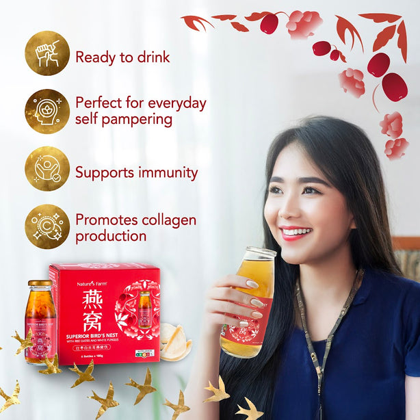 Nature's Farm® Superior Bird's Nest with Red Dates & White Fungus 180ml 24s (Carton Pack)