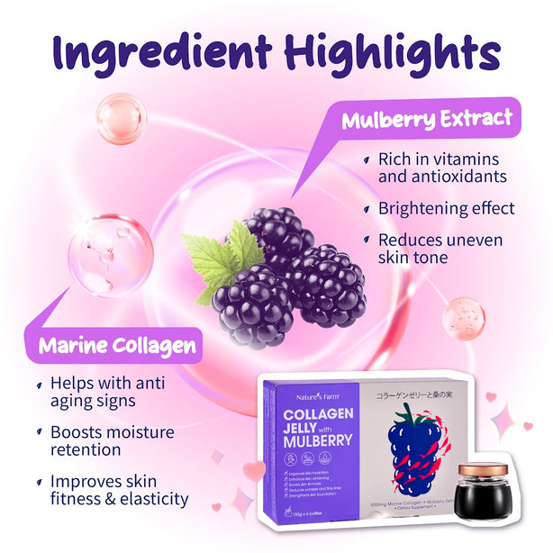 [Bundle of 2] Nature's Farm® Collagen Jelly with Mulberry 150g x 6s