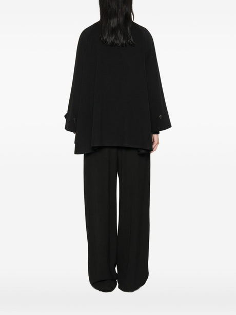 Tagliatore Black High Neck Buttoned Jacket