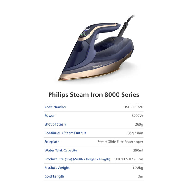 Philips Azur 8000 Series Steam Dry Iron