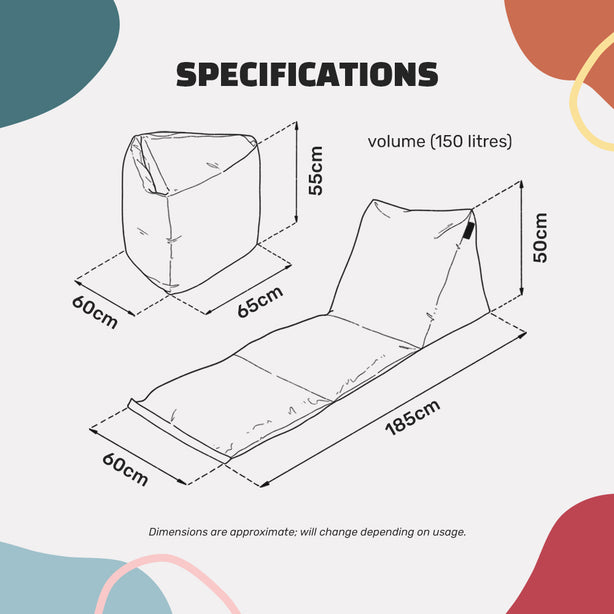 PLATAMI- transforming lounger & ottoman doob bean bag