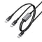 Acefast C22-02 USB-C to 2*USB-C 100W Aluminum Alloy Charging Data Cable - Black