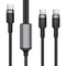 Acefast C22-02 USB-C to 2*USB-C 100W Aluminum Alloy Charging Data Cable - Black