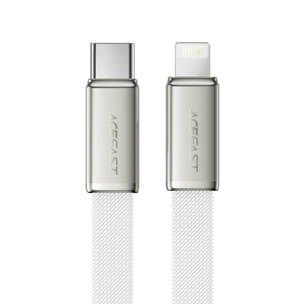 Acefast C24-01 Ultra-Thin Charging Data Cable USB-C to Lightning (1.2m) - White