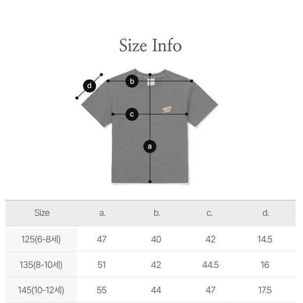 BT21 Kids Graphic Short Sleeve T-Shirt Dark Charcoal(International Shipping)