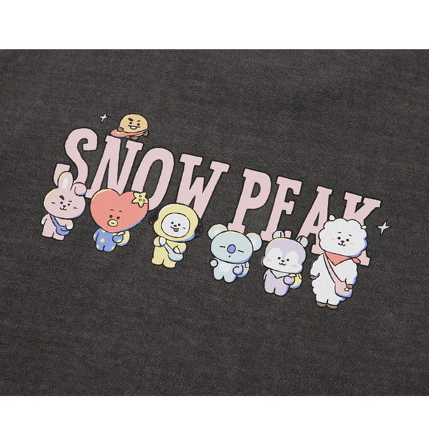 BT21 Women Semi Crop Short Sleeve T-Shirt Dark Charcoal(International Shipping)