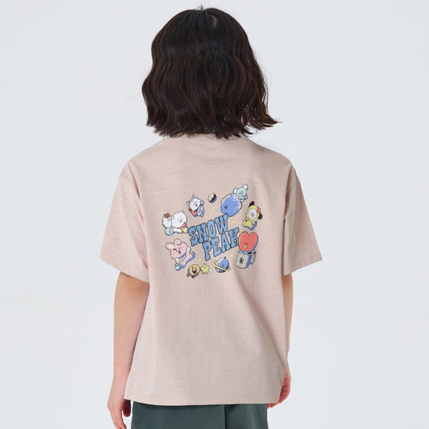 BT21 Kids Graphic Short Sleeve T-Shirt Light Pink(International Shipping)