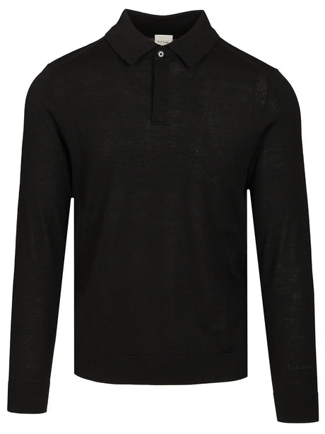Paul Smith Long Sleeve Polo Shirt - Black