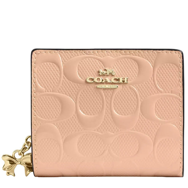 Coach Snap Wallet In Signature Leather With Charm - Faded Blush CFA23