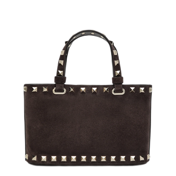 Rockstud Mini Suede Shopping Bag - Ebony