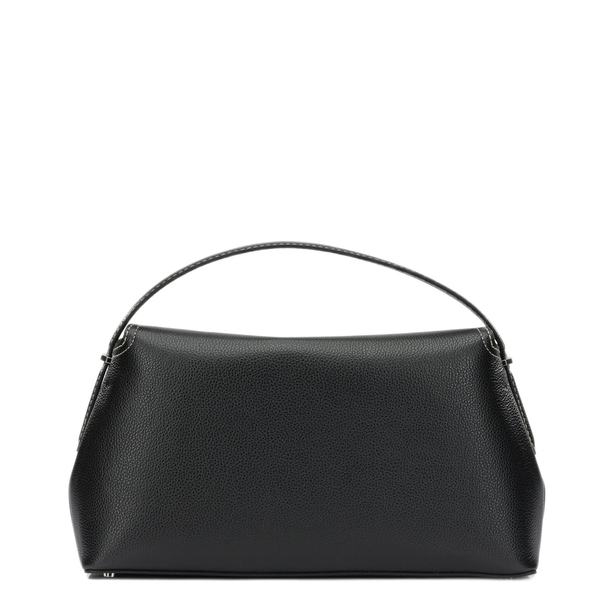 Medium Grained Leather Handbag - Black