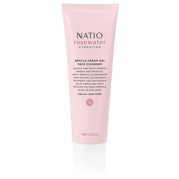 Natio Rosewater Hydration Gentle Cream-Gel Face Cleanser 100g