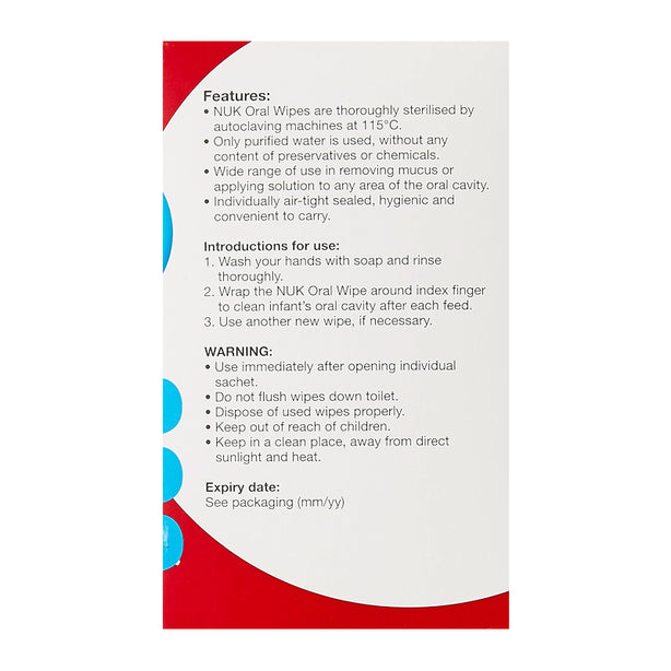 NUK Oral Wipes - 25 Sachet/ Box | Carton Deals of 10 Boxes