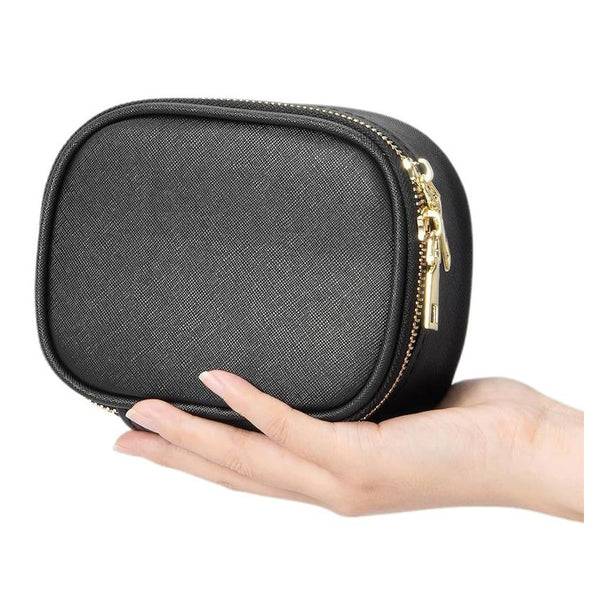 StitchesandTweed Portable Makeup Her Pouch with LED Mirror - Noir