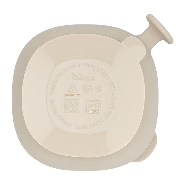 B.Box Silicone Bowl + Lid 350ml | Kids Suction Bowl | 6 months+| Latte